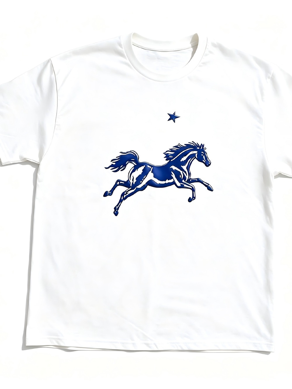 Retro Western Running Horse With Star Print Womens Mens T-shirt Unisex
